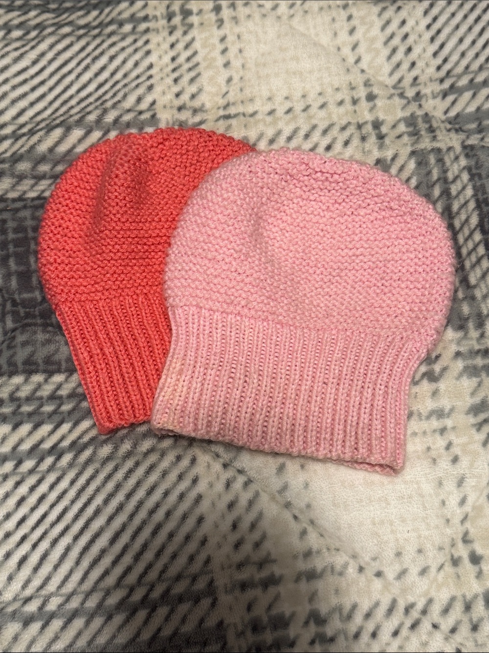 Kids Knit Beanie Duo - Pink & Coral